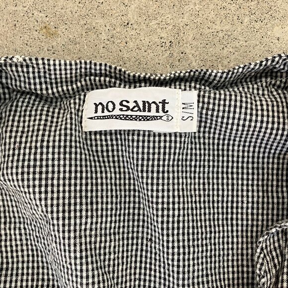 'No Saint' Seersucker Cotton Vest (wm M/S) and Pant (wm Med) Ensemble - Picture 7 of 10